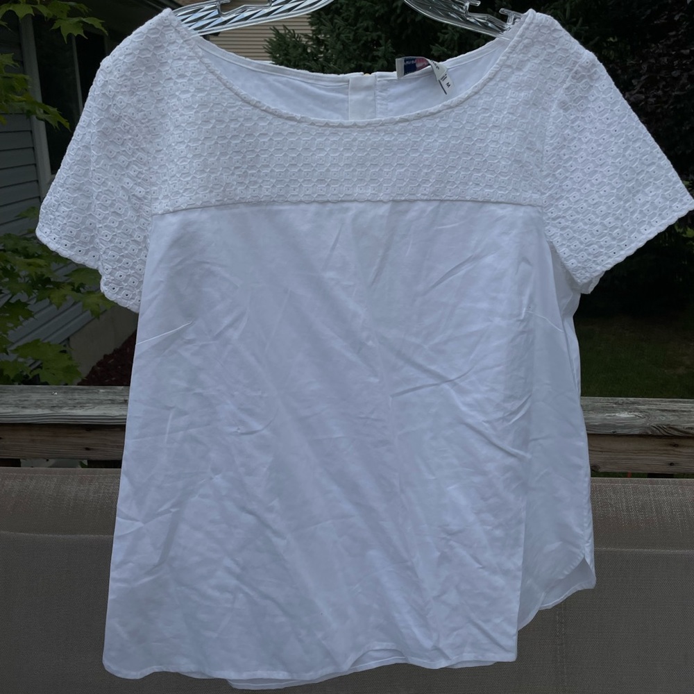 White Vineyard Vines Short Sleeve Blouse